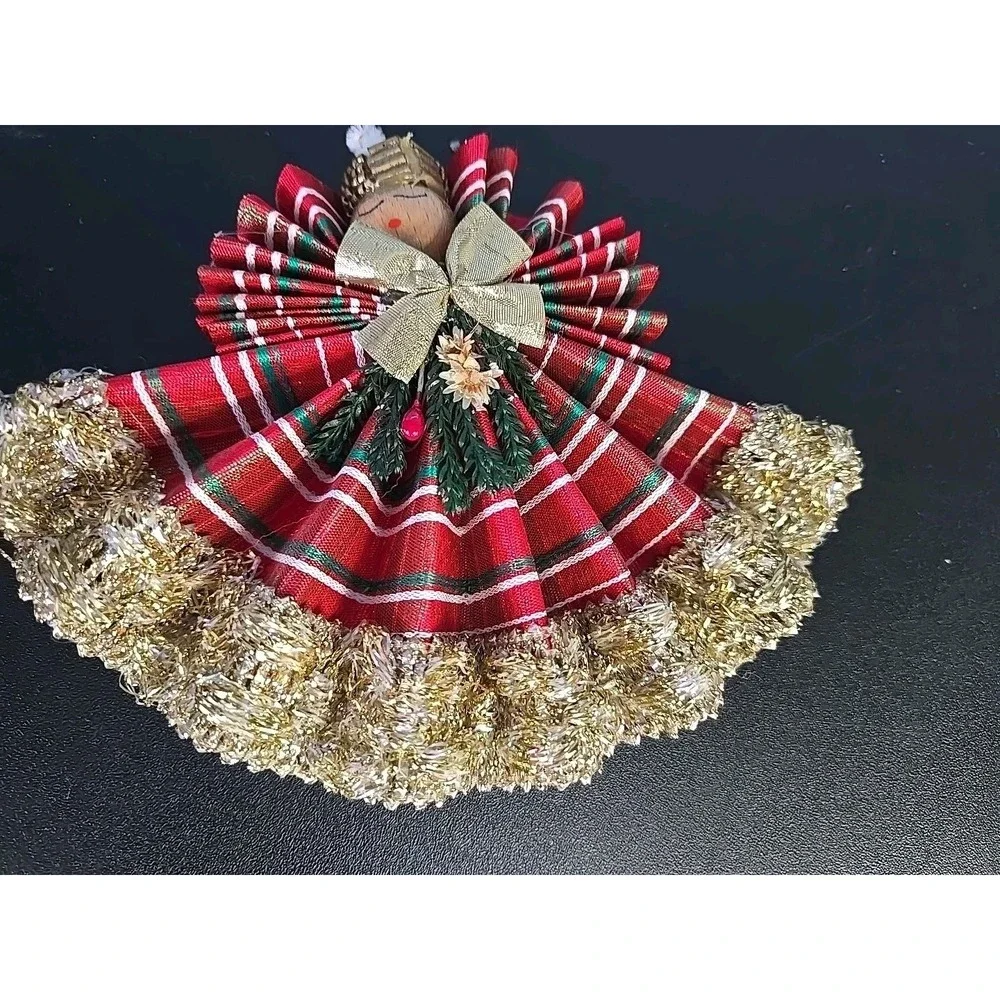 Lot‎ of 3 Vintage Christmas Angel Ornaments Accordion Handmade